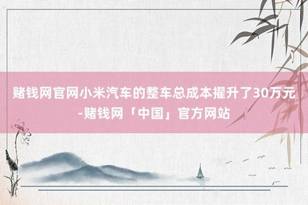 赌钱网官网小米汽车的整车总成本擢升了30万元-赌钱网「中国」官方网站