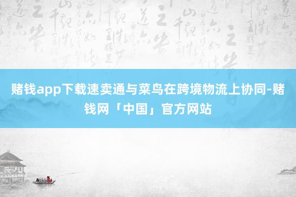 赌钱app下载速卖通与菜鸟在跨境物流上协同-赌钱网「中国」官方网站