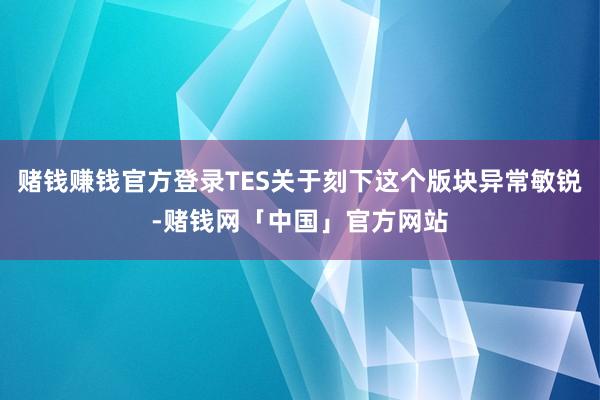 赌钱赚钱官方登录TES关于刻下这个版块异常敏锐-赌钱网「中国」官方网站