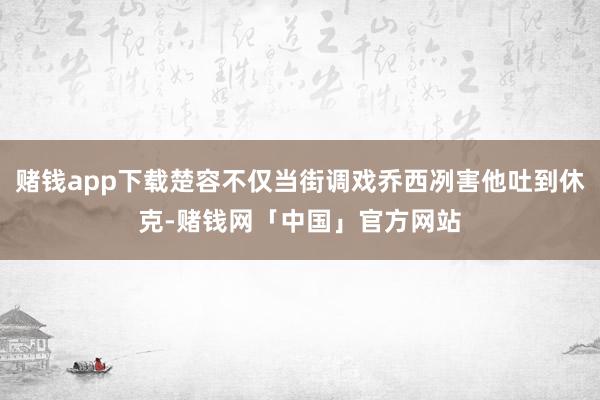 赌钱app下载楚容不仅当街调戏乔西冽害他吐到休克-赌钱网「中国」官方网站