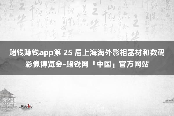 赌钱赚钱app第 25 届上海海外影相器材和数码影像博览会-赌钱网「中国」官方网站