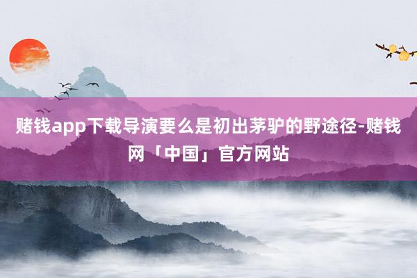 赌钱app下载导演要么是初出茅驴的野途径-赌钱网「中国」官方网站